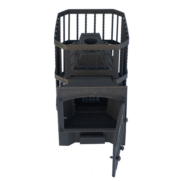 Печь банная чугунная Сибирь-24. Каминная дверца Сибирь (сетка)